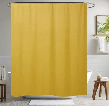 Yellow Leather Shower Curtain
