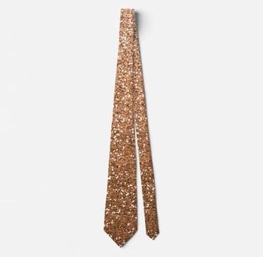Chic Rose Gold Glitter Neck Tie