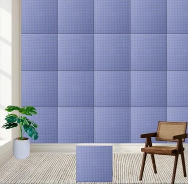 Classic Blue Gingham Checkered Ceramic Tile