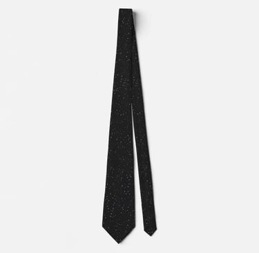 Minimalist White Speckle on Black Tie