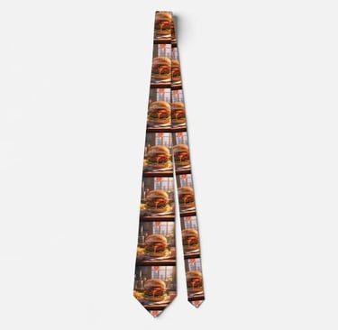 Mouthwatering Cheeseburger Neck Tie