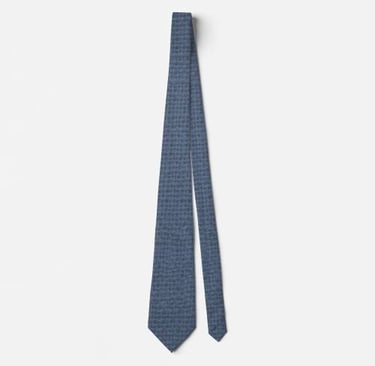 Rustic Chic Indigo Blue Linen Texture Neck Tie