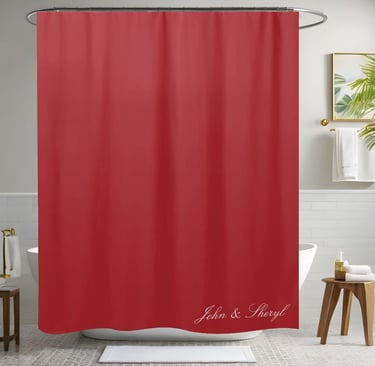 Personalized Dark Red Solid Color Shower Curtain