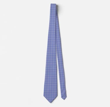 Classic Royal Blue Gingham Plaid Neck Tie