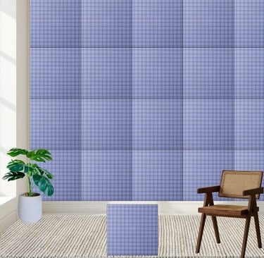 Classic Blue Plaid Pattern- Stylish & Timeless Ceramic Tile