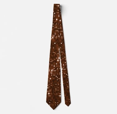 Dazzling Copper Sparkle Sequin Pattern Neck Tie