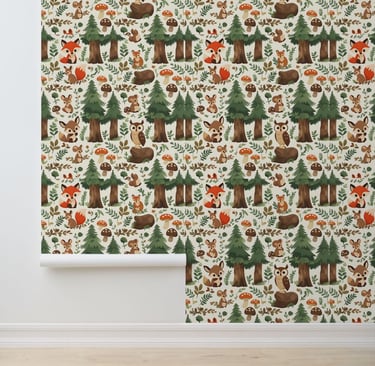 Enchanted Woodland Nursery Self - Adhesive Wallpaper