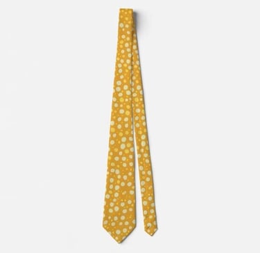 Golden Mustard & Cream Polka Dot Neck Tie