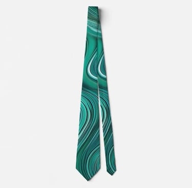 Modern Abstract Aqua Swirl Neck Tie