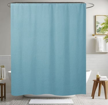 Light Blue Leather Shower Curtain