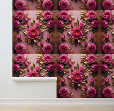 Gorgeous Pink Rose Gold Peel and Stick Wallpaper
