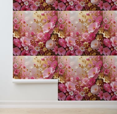 Luxe Pink and Gold Self Adhesive Wallpaper