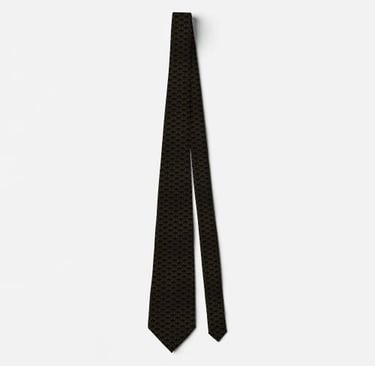 Luxury Black and Gold Geometric Cube Neck Tie