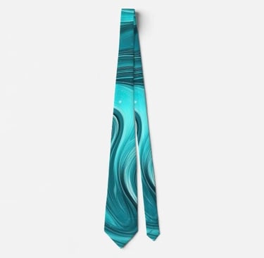 Ocean Swirls Turquoise Neck Tie
