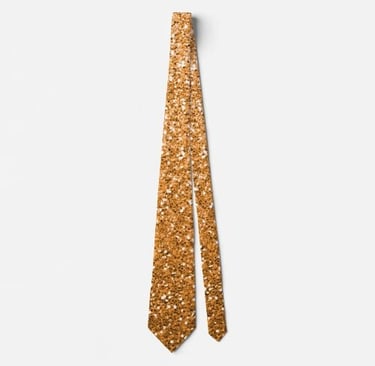 Radiant Copper Gold Glitter Shimmer Neck Tie