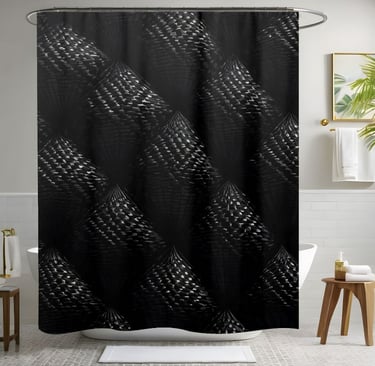 Cone Design Black Shower Curtain