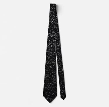 Elegant Black Sparkly Glitter Neck Tie