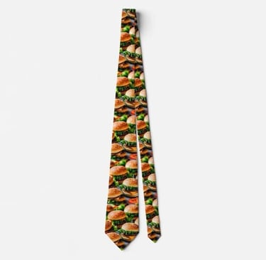 Mini Burger Neck Tie - Food Lover Tie