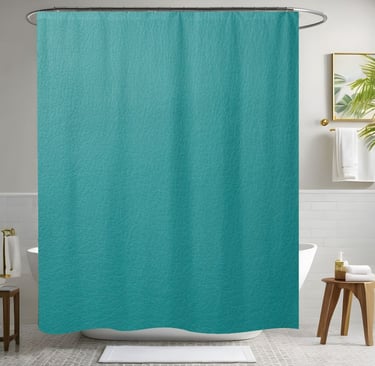 Aqua Leather Shower Curtain