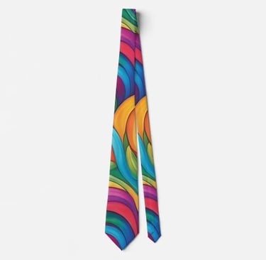 Psychedelic Rainbow Abstract Neck Tie