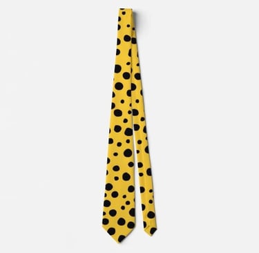 Stylish Yellow & Black Polka Dot Modern Neck Tie