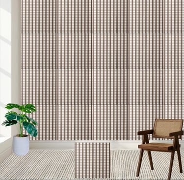 Warm Brown and Crisp White Checkered Tile Pattern