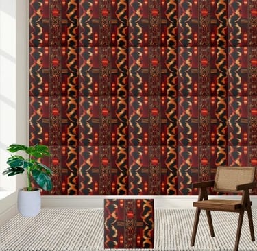 Warm Toned African Inspired Pattern Tile