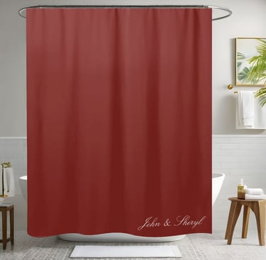 Rich Burgundy Red Solid Color Shower Curtain