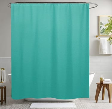 Turquoise Leather Shower Curtain