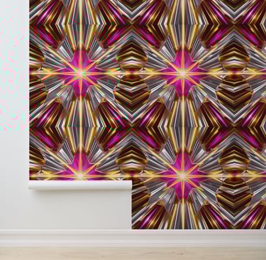 Shimmering Disco Star Burst Self-Adhesive Wallpaper