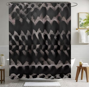 Black Shower Curtain Tribal Design