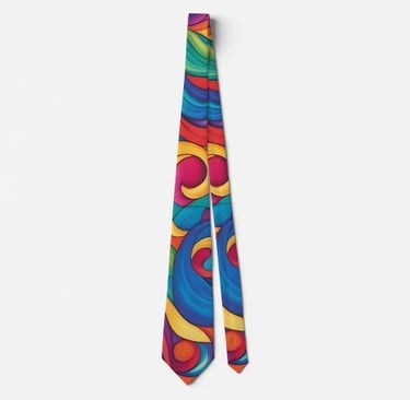 Vibrant Swirls of Color Neck Tie
