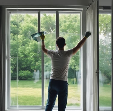 A man kneeling down next to a metal door