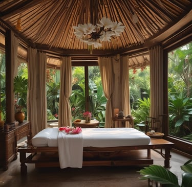 A therapist performing a traditional massage on a client.