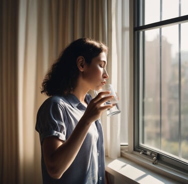 Persona desayunando al sol, comenzando un hábito saludable