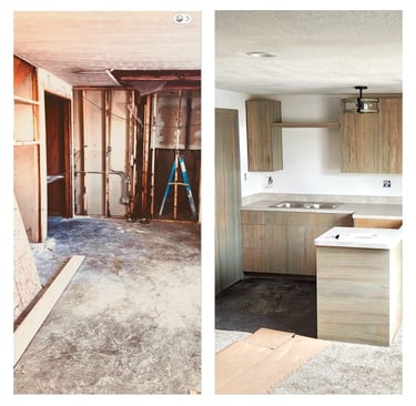Green wash maple cabinets