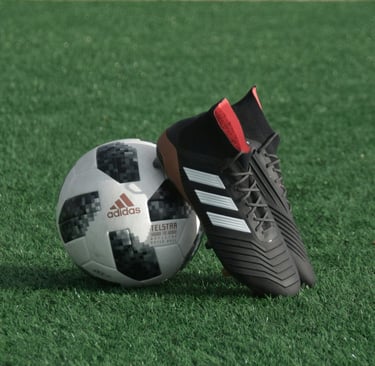 a soccer ball with a soccer ball on the ground
