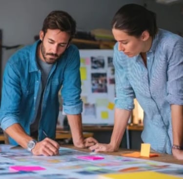 Business professionals collaborating on strategy with Aftermarket Advisory Consulting