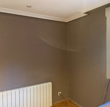 antes y después del salón pintado en Rivas Vacimadrid