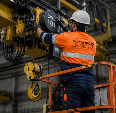 crfane technician conductin crane service in perth
