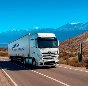 Camión de Pro Cargo recorriendo las zona del norte de Argentina