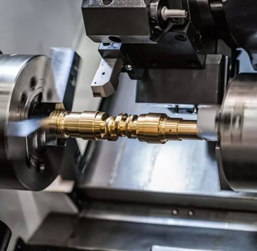 CNC Turn Mill Machine Turning a Brass Material Crank Shaft.