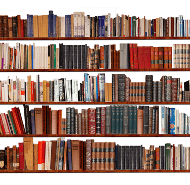 Books on shelves.