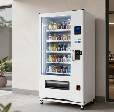 A supermarket aisle features rows of frozen food and refrigerated items in large glass cases. Shelves are stocked with a variety of beverages, snacks, and packaged goods. Bright lighting overhead enhances the visibility of products. The setting is orderly and well-organized, showcasing a typical grocery shopping environment.
