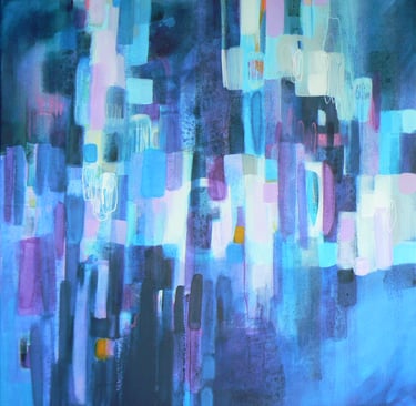 mixed media abstract painting by carolynne coulson