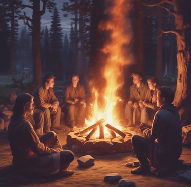 An elderly man with a long white beard and a contemplative expression. He is wearing a black hat and dark clothing, with deep facial wrinkles that suggest wisdom and experience. The background is softly blurred with hints of red and grey.