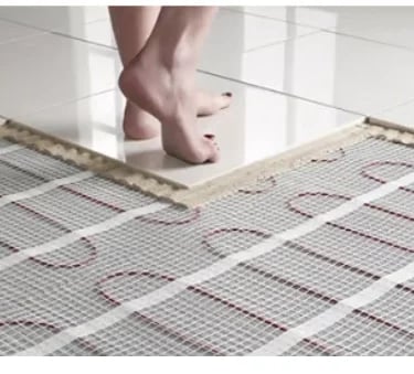 underfloor heating element installations by sparky G Ltd during renovation of house