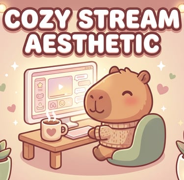  cozy stream aesthetic twitch setup pastel overlays warm vibe