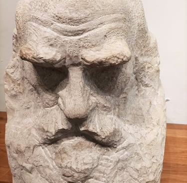 A stone sculpture by Paul Dardé