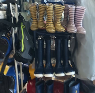 Wellies and flip flops